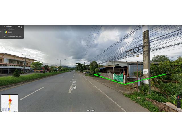 เสนอ ขายที่ดิน 190 ตร.วา พร้อมอาคารโกดัง ติดถนนพหลโยธิน ต.แม่ไร่ อ.แม่จัน จ.เชียงราย