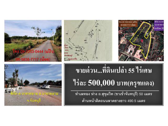 #ขายถูก #ที่ดินทำเลทอง #โฉนด 55 ไร่เศษ #พิกัด #นายายอาม #จันทบุรี