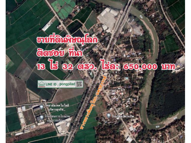 > ขายที่ดินพิษณุโลก ติดซอย 13 ไร่ 32 ตรว.