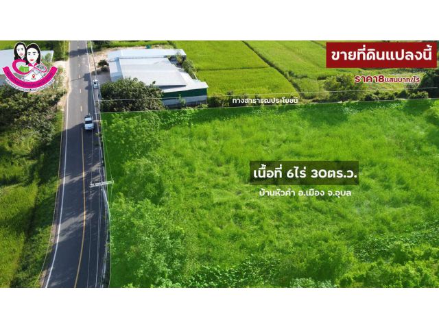 ขายที่ดิน ติดถนน2ด้าน บรรยากาศดี เป็นธรรมชาติ ️บ้านหัวคำ ต.ขามใหญ่ 6ไร่ 30ตารางวา