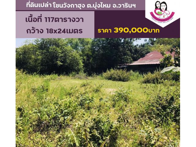 ที่ดินสวยวังกาฮุง ตำบล บุ่งไหม ถนนสถิตย์นิมานการ 217 เนื้อที่ 117 ตร.ว.