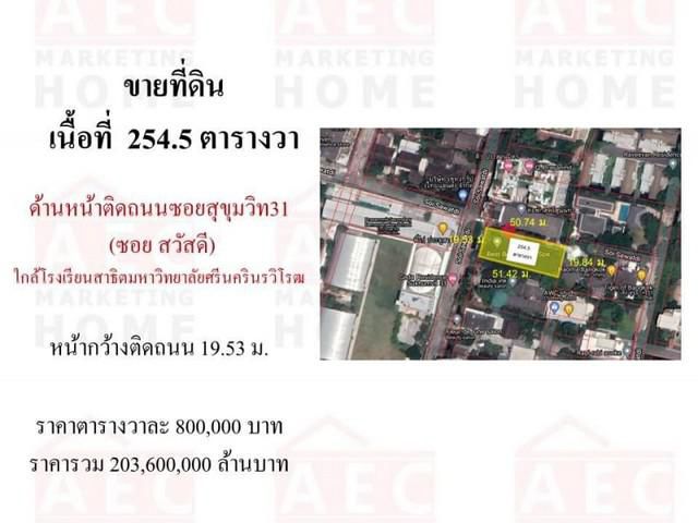 ขายที่ดินเปล่า ซอยสวัสดี (สุขุมวิท 31)