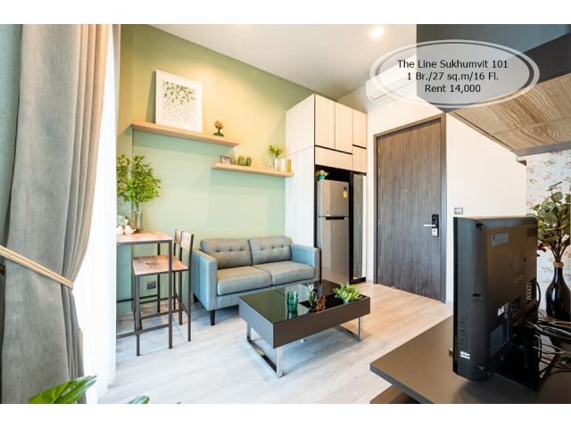 เช่า- The Line Sukhumvit 101/ 1 นอน/27 ตรม./ชั้น 16 /ใกล้ BTS ปุณณวิถี เช่า 14,000