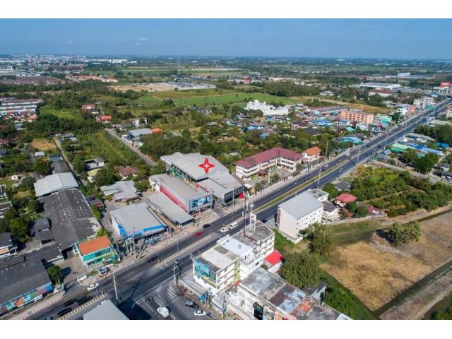 ขายที่ดิน&โชว์รูม ติดถ.ปทุมธานี-สามโคก 1-3-63 ไร่