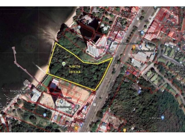 ที่ดินหน้าติดสุขุมวิทหลังติดทะเล 10ไร่ เหมา 720 ล้าน ต.บางพระ อ.ศรีราชา จ.ชลบุรี