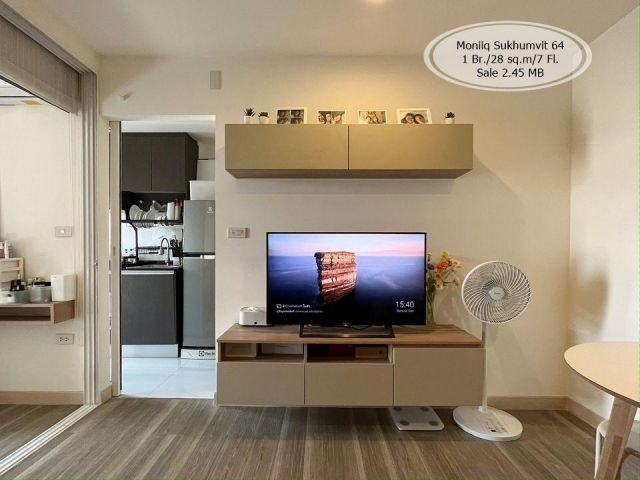 ขาย- Moniiq Sukhumvit 64/1 ห้องนอน/ 28 ตร.ม. /ชั้น 7 ใกล้ BTS ปุณณวิถี  ขาย 2.45 ล้าน