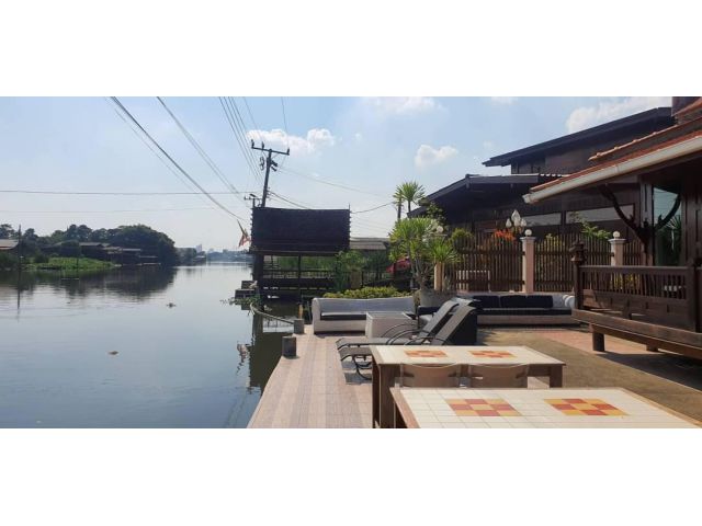 ขายบ้านเรือนไทยริมน้ำ คลองอ้อม นนทบุรี