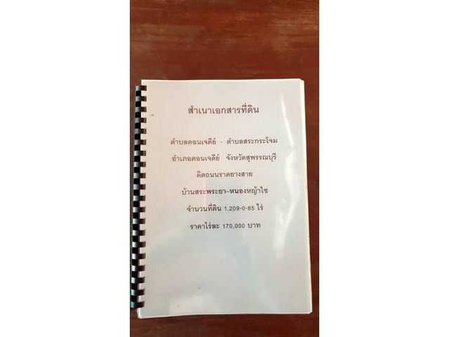 ที่ดิน1209ไร่206ลบ โฉนด ต.สระกระโจม อ.ดอนเจดีย์ สพ