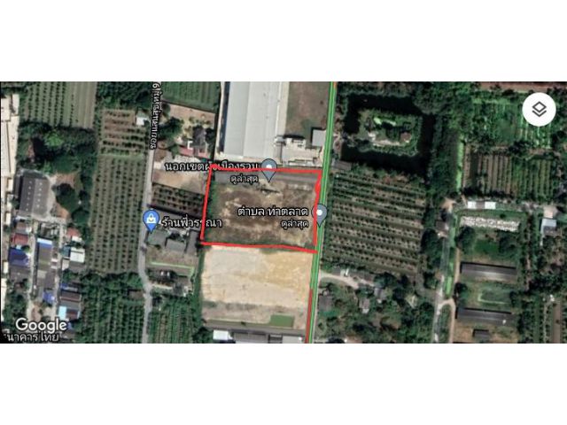 ขายที่ดินเปล่าถมแล้ว(ผังชมพู) 6-3-76ไร่ ต.หอมเกล็ด