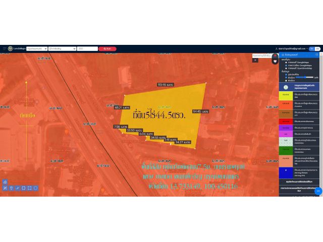 Land for sale 5 rai 44.5 square wa. Orange area, Ratchaphruek Road, next to Urban Sathorn Village URBAN SATHORN