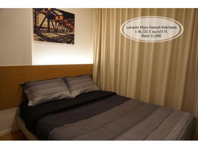 เช่า- Lumpini Place Rama4-Ratchada /1 ห้องนอน / 22.5 ตร.ม. /ชั้น 5 ติด MRT ศูนย์สิริกิต  เช่า 11,000