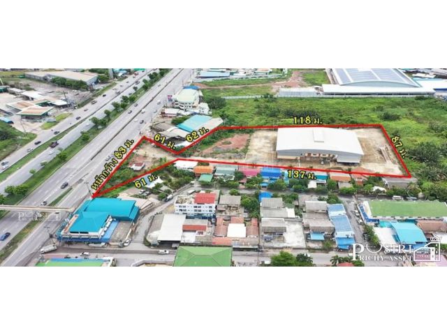 ที่ 7 ไร่เศษ ติดพระราม 2 หน้ากว้าง 83 ม. พร้อมโกดัง 2,000 ตร.ม. เยื้องไทยวัสดุ-มหาชัย