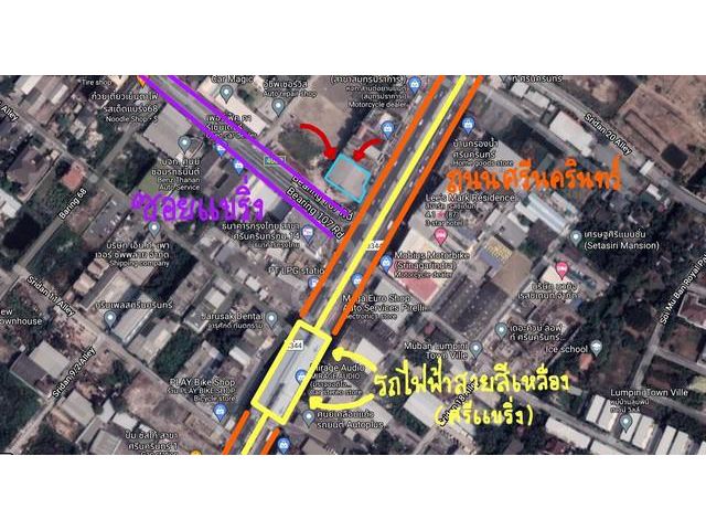 LS0131 ให้เช่าที่ดินเปล่า260ตรว. ติดถนนศรีนครินทร์ แบริ่ง สุขุมวิท107 ใกล้ สถานีรถไฟฟ้า ศรีแบริ่ง  ราคา 150,000 บาท