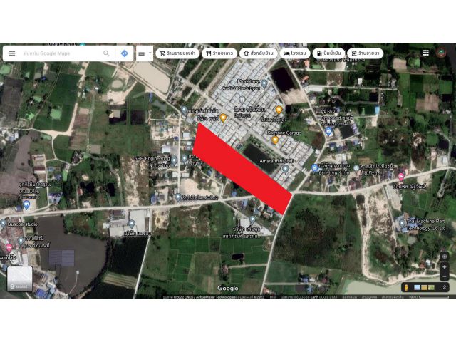 ขายที่ดิน 16 ไร่ 47 ตารางวา ต.มาบโป่ง ชลบุรี  ที่ดินรูปสี่เหลี่ยมผืนผ้า ทำโกดังและโรงงาน