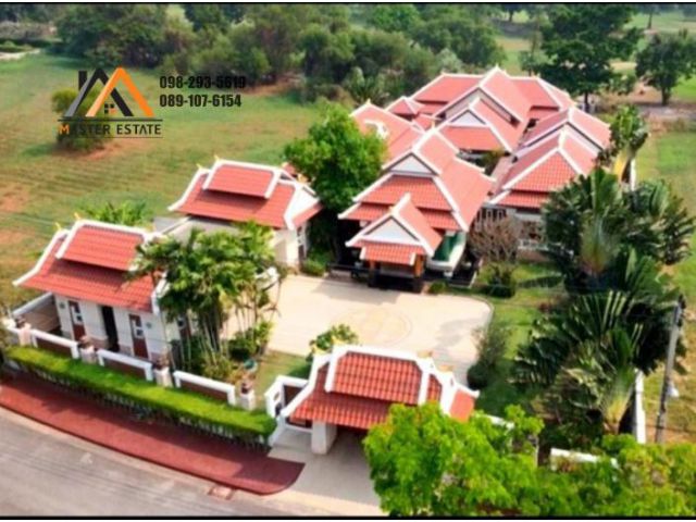 บ้านเดี่ยวชั้นเดียวสไตล์ไทยประยุกต์ กึ่งรีสอร์ทในสนามกอล์ฟเลควูด 491ตร.ว. บ้านเย็น พร้อมอยู่แถมเฟอร์นิเจอร์ครบ ตกแต่งสวย