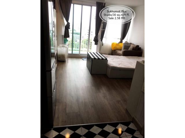 ขาย- Sukhumvit Plus / Studio / 30 ตร.ม. /ชั้น 9 ใกล้ BTS พระโขนง  ขาย 2.58 ล้าน