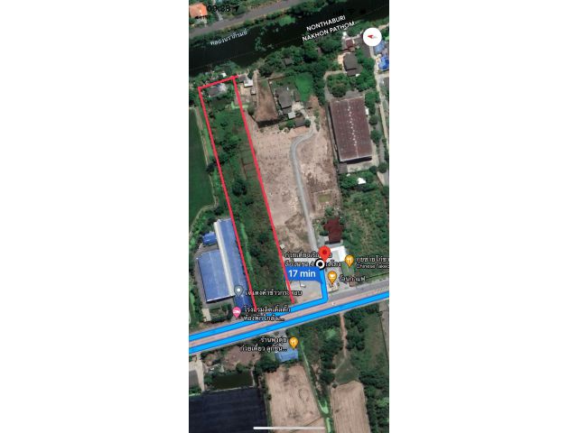 ขายที่ดิน 5 ไร่ ทรงสี่เหลี่ยมผืนผ้า