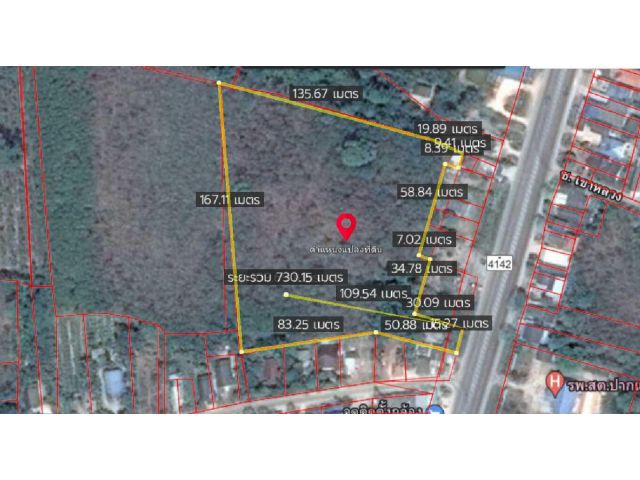 ขายที่ดินพร้อมบ้าน 1 หลัง เนื้อที่ 10 -3 -73 ไร่ ติดถนน 4 เลนเส้นสุราษฎร์ - ดอนสัก