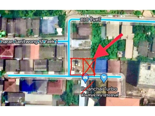PK 145 ขายที่ดิน ซ.จรัญสนิทวงศ์91 ขนาด 41ตรว. กว้าง12.6ม. ลึก13ม. ขายแค่ 3ล้าน ค่าโอนคนล่ะครึ่ง  ซ.ตันเงียบสงบชุมชนบ้านเ