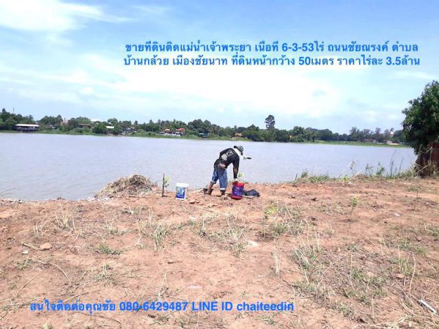 @@@ขายที่ดินบ้านกล้วย เมืองชัยนาท ติดถนนชัยณรงค์ ติดแม่น้ำเจ้าพระยา เนื้อที่ 6.75ไร่@@@