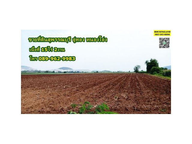 ขายที่ดิน 15 ไร่ 2 งาน สุพรรณบุรี อู่ทอง หนองโอ่ง