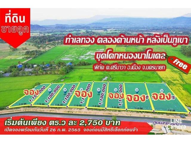 ที่ดินขายถูก ทำเลทอง ต.ศรีนาวา อ.เมืองนครนายก