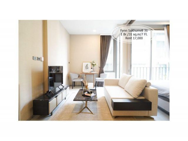 เช่า- Fynn Sukhumvit 31 / 1 นอน / 36 ตรม. /ชั้น 7 / ใกล้ BTS พร้อมพงษ์ เช่า 17,000