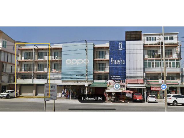 PK171ให้เช่า FOR RENT อาคารพาณิชย์ 3.5ชั้น ห้องมุม 2คูหา ติดถ.สุขุมวิท ศรีราชา
