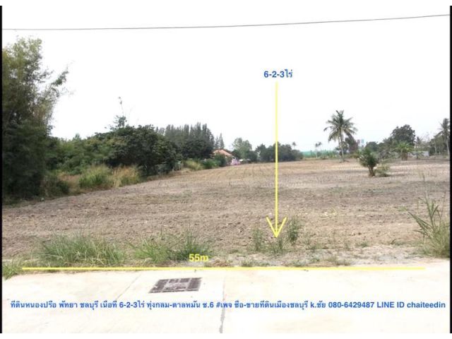 ขายที่ดินหนองปรือ พัทยา ชลบุรี เนื้อที่ 6-2-3ไร่