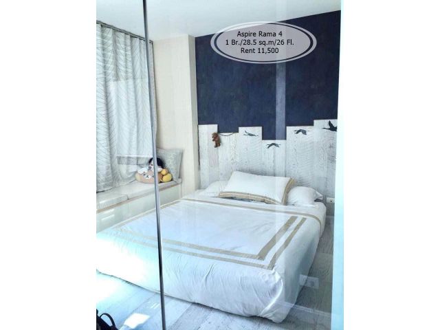 เช่า- Aspire Rama 4/1 ห้องนอน/ 28.5 ตร.ม. /ชั้น  26 ใกล้ BTS เอกมัย เช่า 11,500