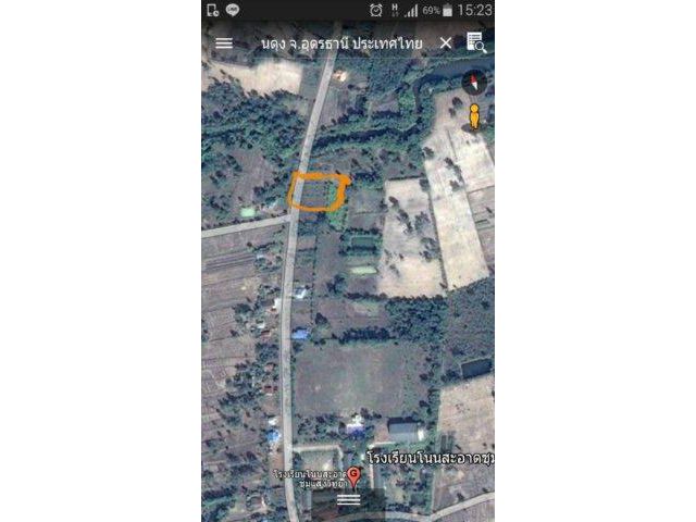 ขายทีดินเปล่า 2 งาน ติดถนนลาดยาง โฉนด นส4.จ เหมาะสร้างบ้านและร้านค้า