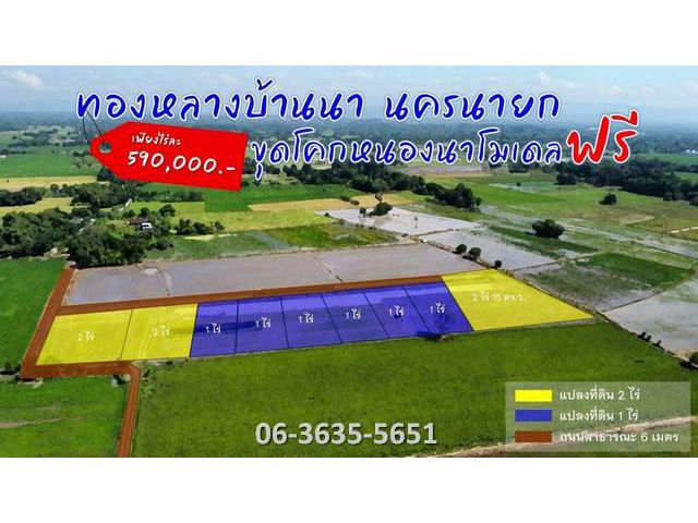 ด่วนสุด 2 ไร่สุดท้าย ต.ทองหลาง อ.บ้านนา จ.นครนายก