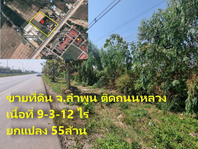 ขายที่ดินลำพูน ติดถนนหลวง(116)ลำพูน-ป่าซาง เนื้อที่ 9-3-12 ไร่ ที่ดินติดถนนหลวงเลี่ยงเมืองลำพูน-ป่าซาง(116) 4เลน ตรงข้าม