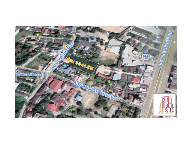 ขายที่ดินพัทยาเหนือ 3ไร่ ซอยสุขุมวิทพัทยา34 ใกล้Homepro, แยกมอเตอร์เวย์พัทยา