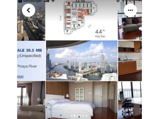 PK212ขายคอนโดสวยวิวสวรรค์ ริมแม่น้ำเจ้าพระยา STATE TOWER CONDO 191.43 Sq.m ชั้น 44 ห้องมุมเห็นวิวแม่น้ำเจ้าพระยาทุกห้อง