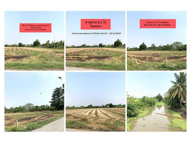 ขายด่วน! ที่ดินแปลงสวย อำเภอพุทธมณฑล นครปฐม 6.5 ไร่ ริมคลอง และติดถนน ทำหมู่บ้าน,โรงงาน,โกดัง