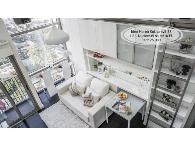 เช่า- Ideo Morph Sukhumvit 38/ 1 นอน Duplex /35 ตรม./ชั้น 10 /ใกล้ BTS ทองหล่อ เช่า 25,000