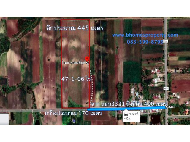 ขายที่ดิน ต.หนองพิกลุ อ.ตากฟ้า จ.นครสวรรค์  47-1-06 ไร่
