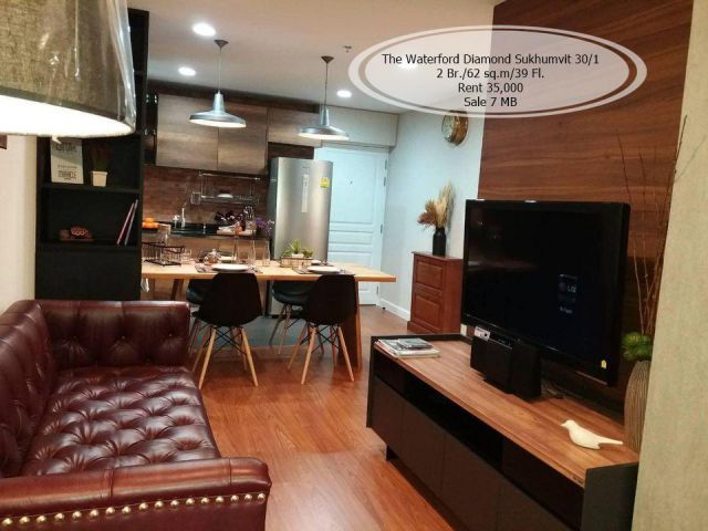 เช่า&ขาย- The Waterford Diamond Sukhumvit 30/1/ 2 นอน/62 ตรม./ชั้น 39 /ใกล้ BTS พร้อมพงษ์ เช่า 35,000 /ขาย 7 ล้าน