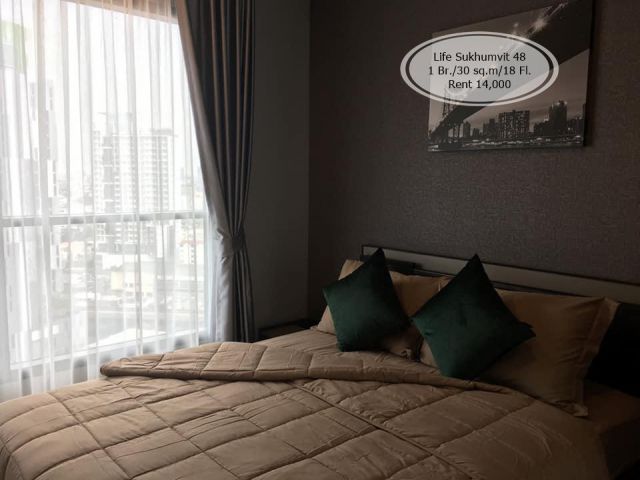 เช่า- Life Sukhumvit 48/1 ห้องนอน/ 30 ตร.ม. /ชั้น 18 ใกล้ BTS พระโขนง เช่า 14,000