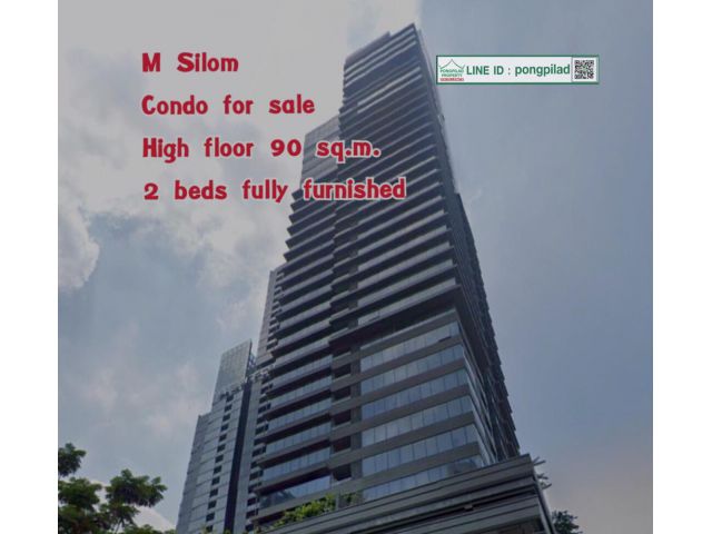 M Silom Condo for sale High floor City view 90 sq.m. 2 beds
