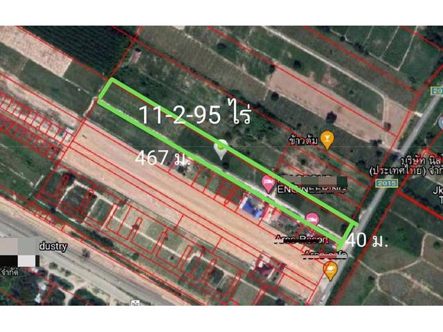 ขายที่ดินระยอง อำเภอนิคมพัฒนา เนื้อที่ 11-2-ไร่ ผังสีม่วงลาย เขตEEC ถนนสาย36 สร้างโรงงานได้