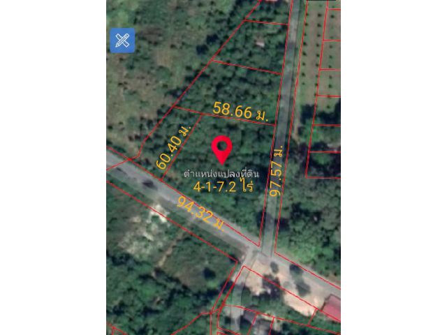 ขายที่ดินโฉนด เนื้อที่ 4-1-7.2 ไร่ เห็นวิวเขา ติดถนน 2 ด้าน