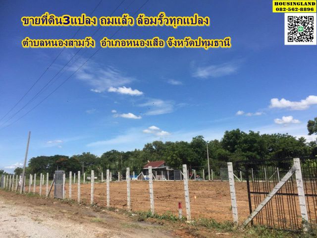 ขายที่ดิน3แปลง ซอยสุภาพงษ์1 แบ่งขาย แปลงละ 100ตารางวา ถมแล้วล้อมรั้วทุกแปลง  ตำบลหนองสามวัง อำเภอหนองเสือ ปทุมธานี