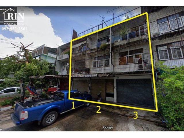 R070-247 ขายตึกแถว 3 ชั้นครึ่งตีทะลุ 3 ห้อง ถนนเจริญราษฎร์ซอย7 อยู่หลังคอนโดเดอะคีย์ รถยนต์เข้าออกได้ 2 ทาง