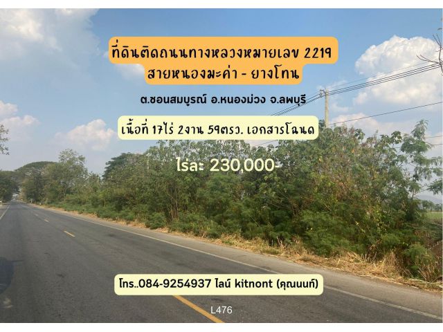 ที่ดินซอนสมบูรณ์ ลพบุรี 17ไร่ครึ่ง 4 ล้านต้นๆ