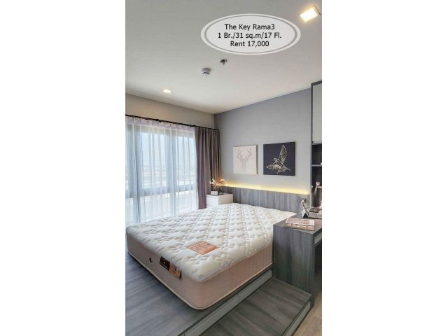 เช่า- The Key Rama 3/1 นอน/31 ตรม./ ชั้น 17 วิวแม่น้ำ เช่า 17,000