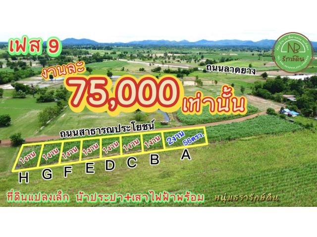 ที่ดินแปลงเล็กราคาหลักหมื่น️ 75,000 ต่องาน น้ำ+ไฟพร้อม วิวสวยมาก