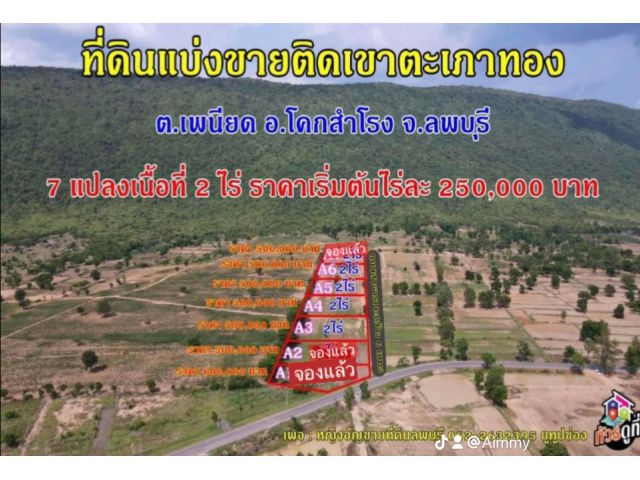 ที่จัดสรร วิวเขาตะเภาทอง อ.โคกสำโรง จ.ลพบุรี