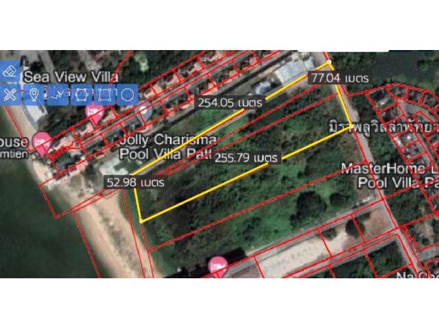 ให้แจ้งรหัส SLR65-0003 ที่ดิน ที่ดิน ติดหาดจอมเทียน เนื้อที่ 6-0-10ไร่ 300,000,000 บาท